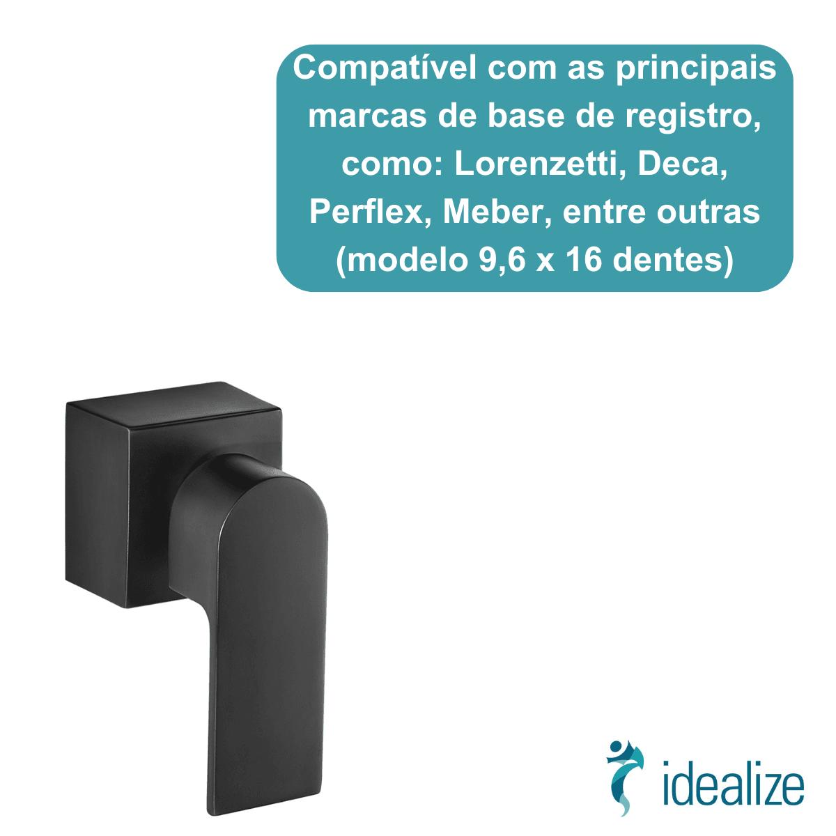 Acabamento Registro Pressão Gaveta 1´´ ½´´ ¾´´ LorenLike 4906 B78 Preto Lorenzetti