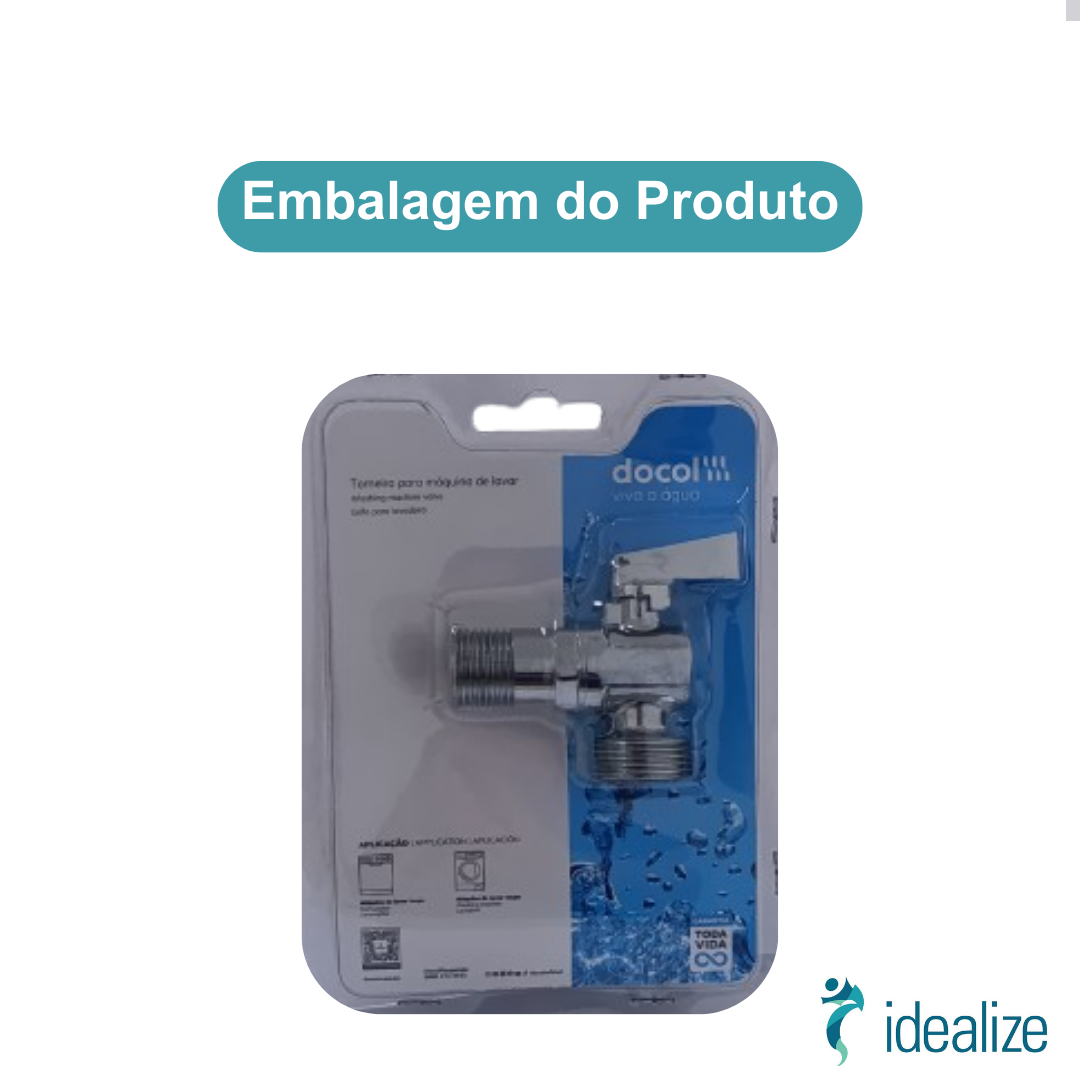 Torneira Esfera Lavanderia P/Máquina De Lavar Roupas/Louças 00784006 Cromado Docol