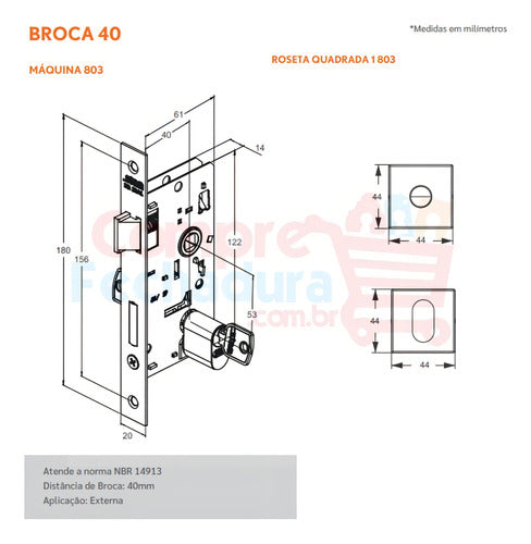 FECHAD 803/35 EXTERN ROS QUADRA INOX GORJE STAM ECOM*