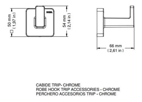 Cabide Gancho Banheiro Trip 00761706 Cromado Docol