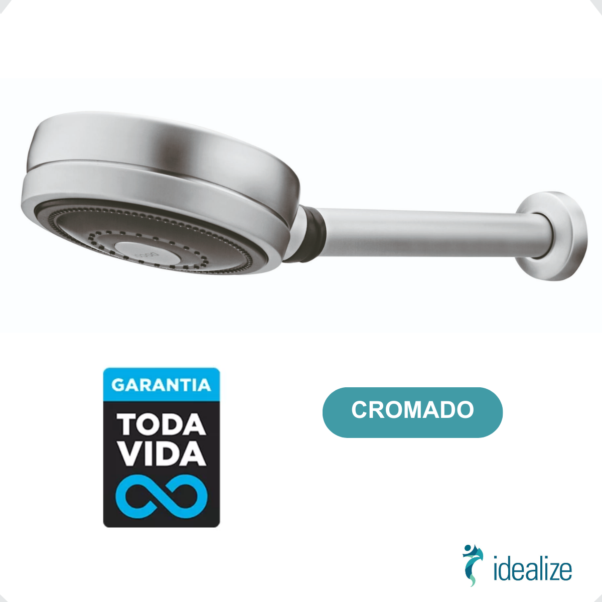 Chuveiro Ducha Redondo Novo Technoshower Cromado 01204806 Docol