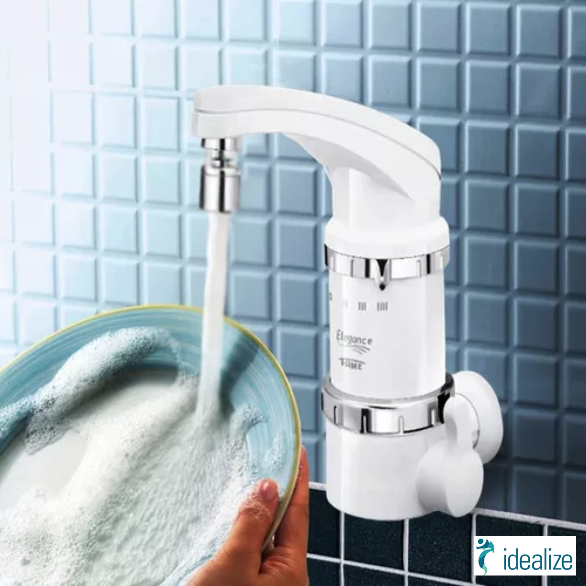 Torneira Elétrica 4T de Parede Elegance 3389 220V 5400W Branco Fame