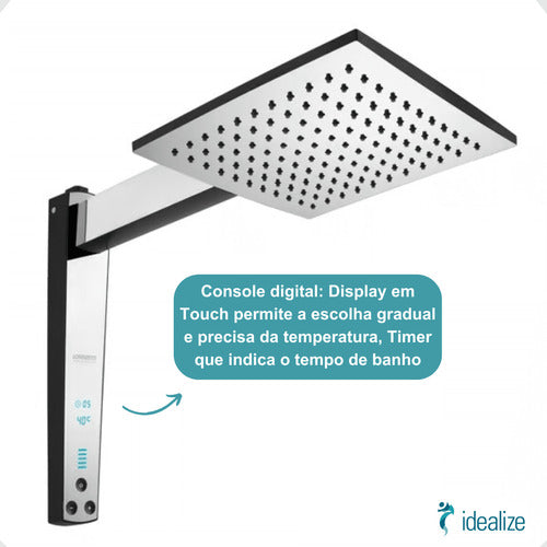 Chuveiro Ducha Acqua Century Digital 127V 5500W Preto Cromado Lorenzetti