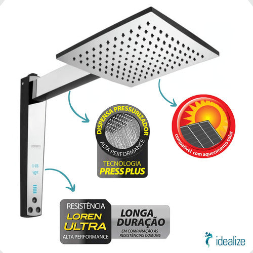 Chuveiro Ducha Acqua Century Digital 127V 5500W Preto Cromado Lorenzetti