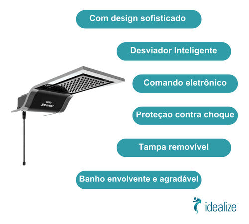 Chuveiro Ducha Intense Eletrônica 4487 220V 6500W Black/Preto Fame