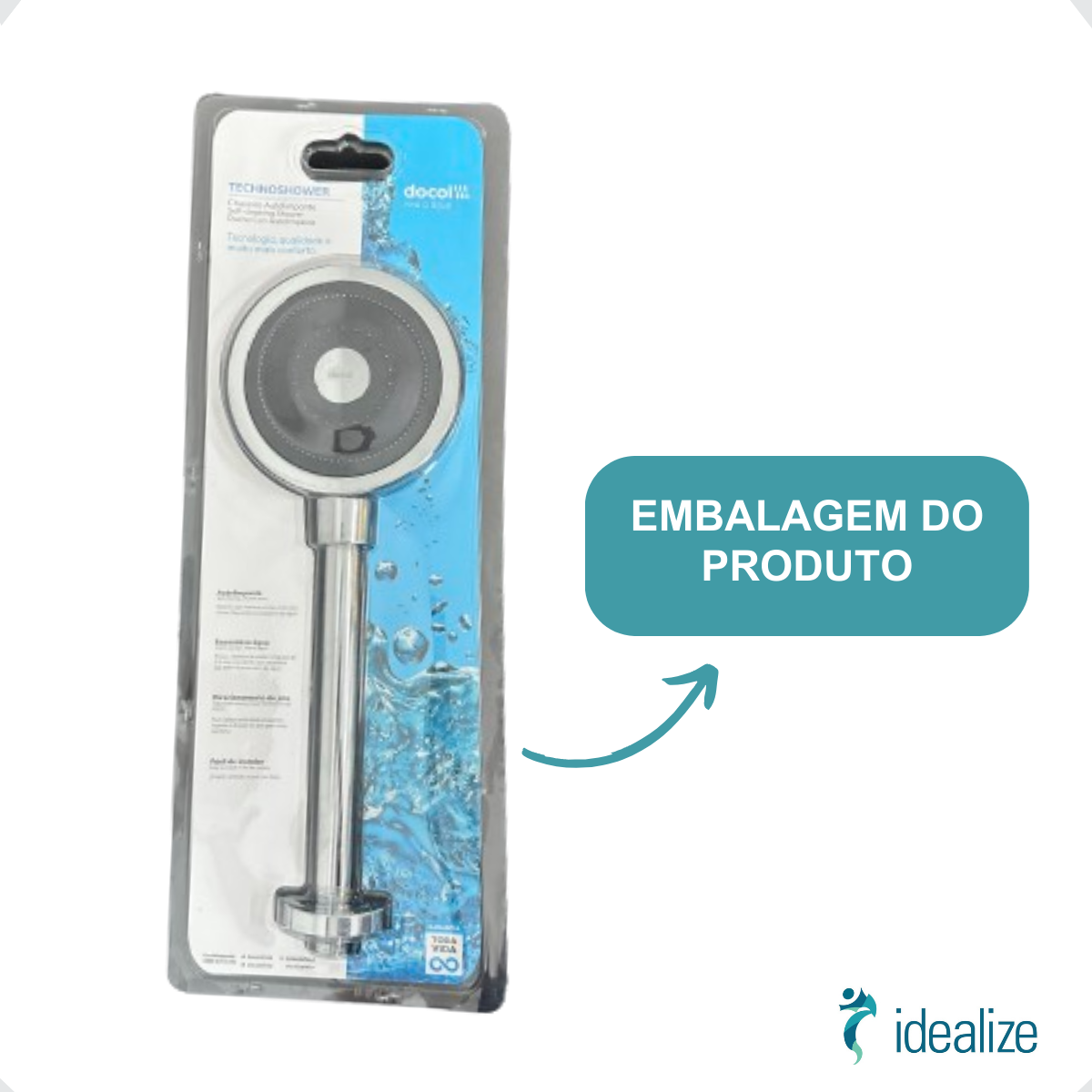 Chuveiro Ducha Redondo Novo Technoshower Cromado 01204806 Docol
