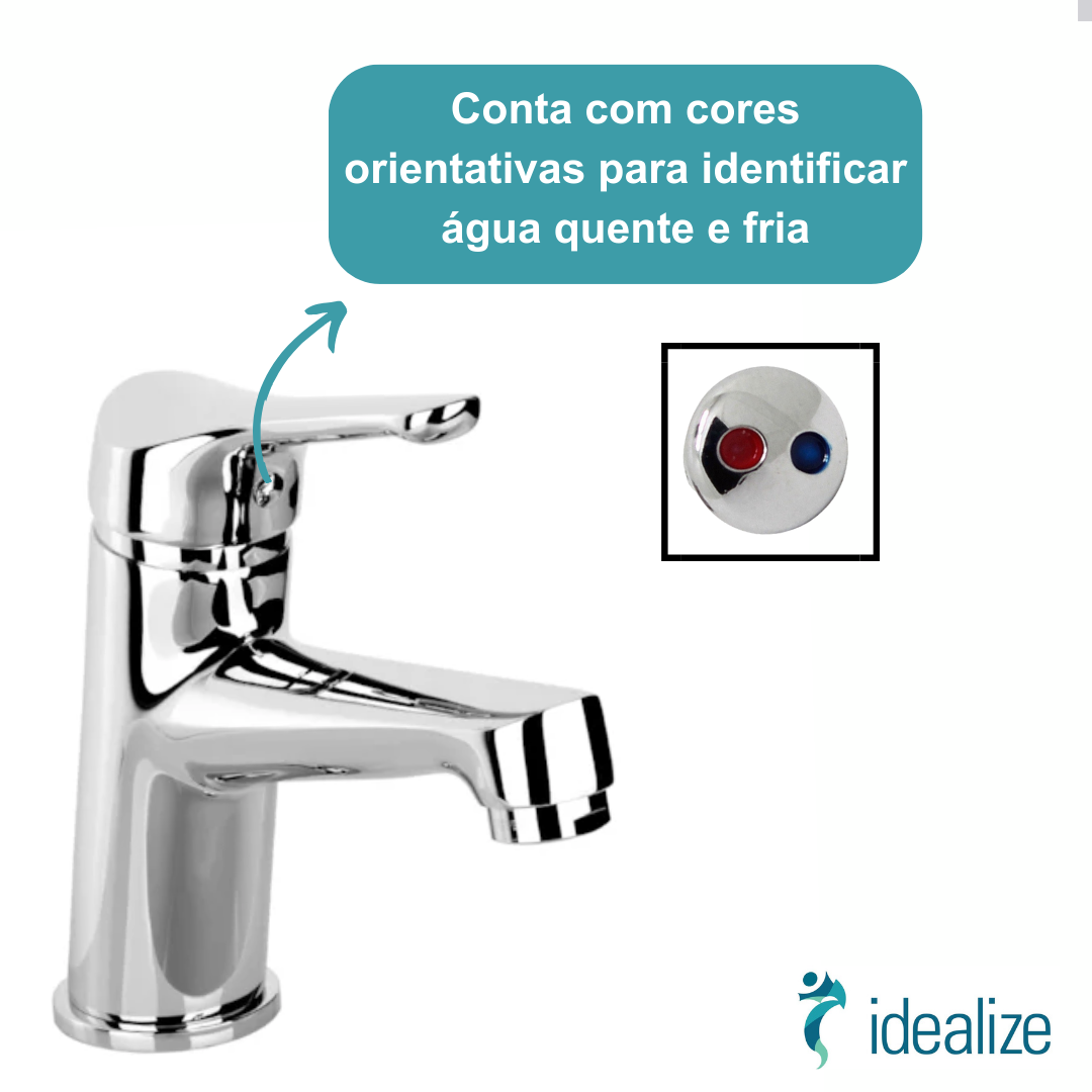 Torneira Misturador Monocomando De Mesa Lavatório Dallas 2875 Cromada Fabrimar