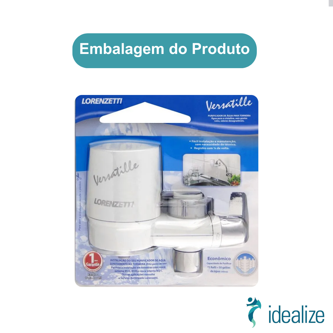 Purificador Filtro Água Portátil Para Torneira Versatille Branco Lorenzetti