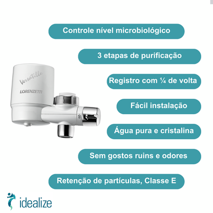 Purificador Filtro Água Portátil Para Torneira Versatille Branco Lorenzetti