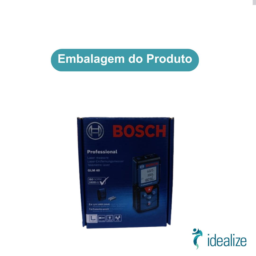 Trena Medidor Laser Professional GML 40 Alcance 40m C/Bolsa Protetora Azul/Preto Bosch