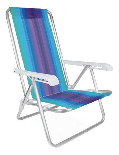 CADEIR PRAIA RECLIN ALUMIN SORTID 4POS MOR