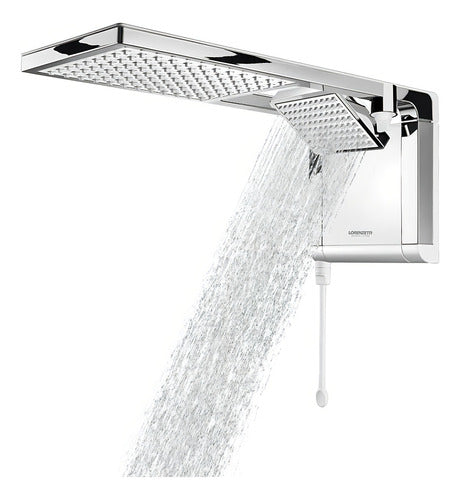 Chuveiro Ducha Elétrico Eletrônico Acqua Duo Ultra 127V 5500W Branco Cromado Lorenzetti