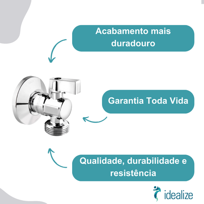 Kit 2 Torneiras Esfera Lavanderia P/Máquina De Lavar Roupas/Louças 00784006 Cromado Docol