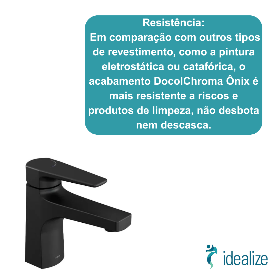 Torneira Misturador Monocomando Para Lavatório Mesa Lift Onix Preto Fosco Matte Docol
