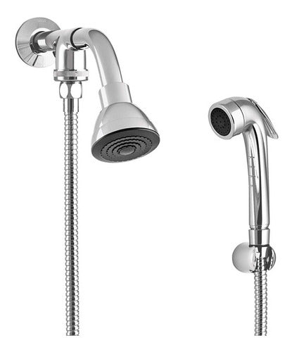 Chuveiro Bonnaducha Com Desviador Mangueirinha Ducha Higiênica de Parede Cromado à Gás 9000515600 Docol