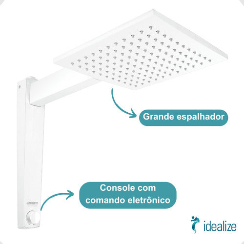 Chuveiro Ducha Eletrônico Acqua Century Branco Matte 127V 5500W Lorenzetti