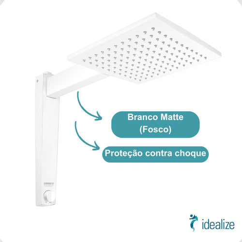 Chuveiro Ducha Eletrônico Acqua Century Branco Matte 127V 5500W Lorenzetti