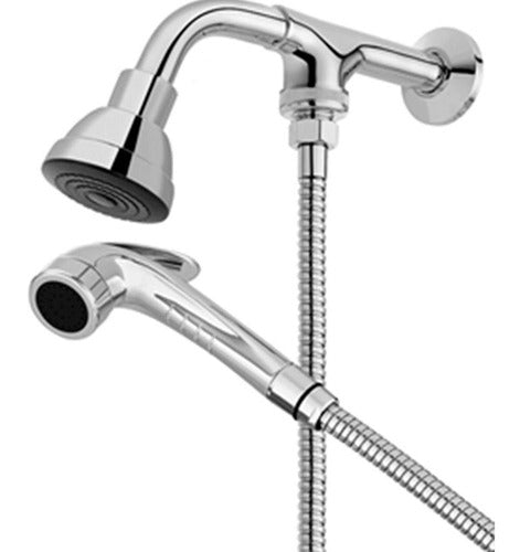 Chuveiro Bonnaducha Com Desviador Mangueirinha Ducha Higiênica de Parede Cromado à Gás 9000515600 Docol