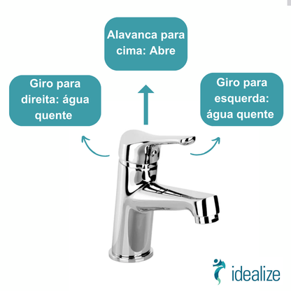 Torneira Misturador Monocomando De Mesa Lavatório Dallas 2875 Cromada Fabrimar